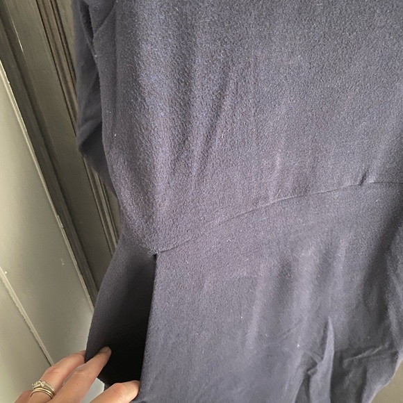 CAbi Blue Asymmetrical Sheath Dress with Cuffed Sleeves - Picture 3 of 5